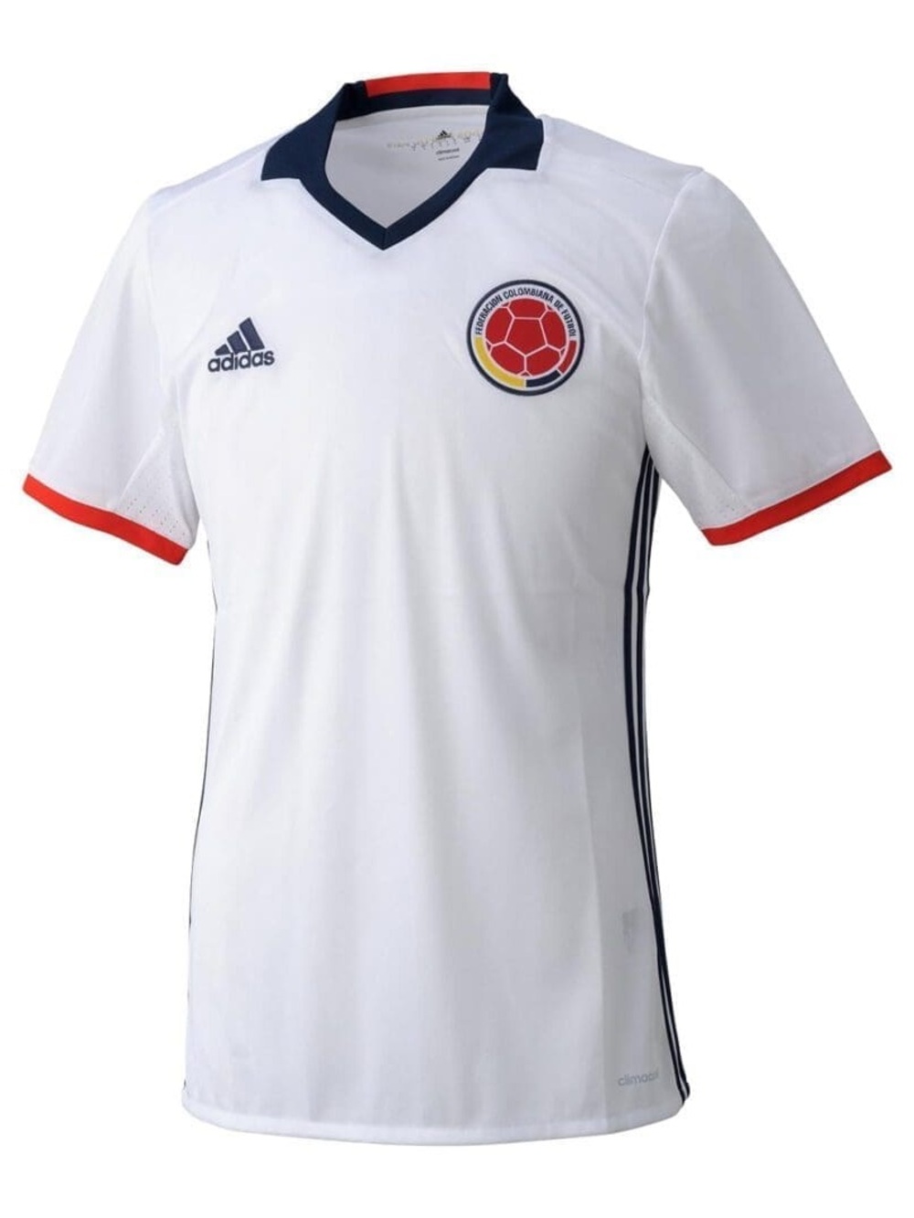 adidas White Jersey with Navy Trim and Red Accent